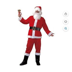 Santa Claus Costume Suit 5 Piece Adult Large Cosplay Christmas Party Outfit New